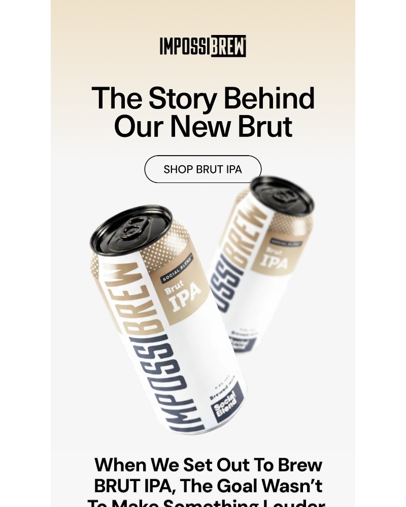 Screenshot of email sent to a Impossibrew Newsletter subscriber