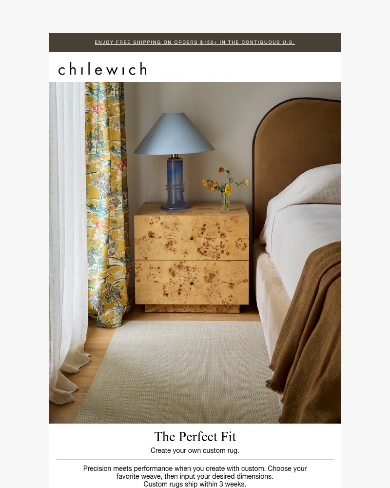 Screenshot of email sent to a Chilewich Newsletter subscriber