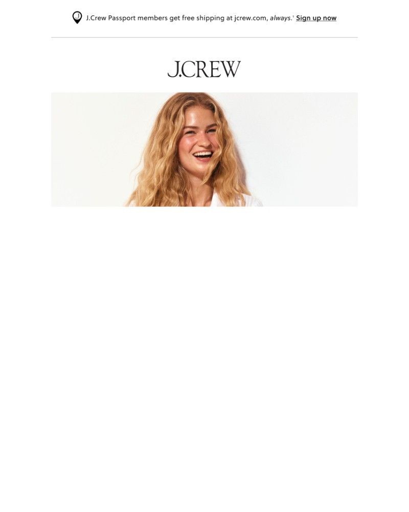 Screenshot of email sent to a J.Crew Newsletter subscriber