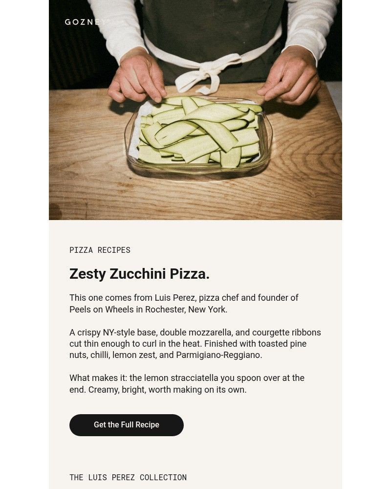 Screenshot of email sent to a Gozney Newsletter subscriber