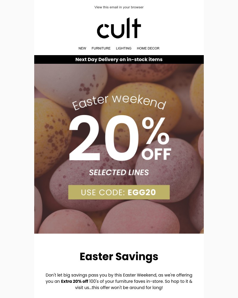 Screenshot of email with subject /media/emails/cult-london-easter-savings-extra-20-off-3e78e7-cropped-ffc60d2a.jpg