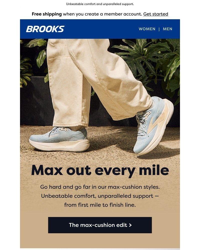 Screenshot of email sent to a Brooks Newsletter subscriber