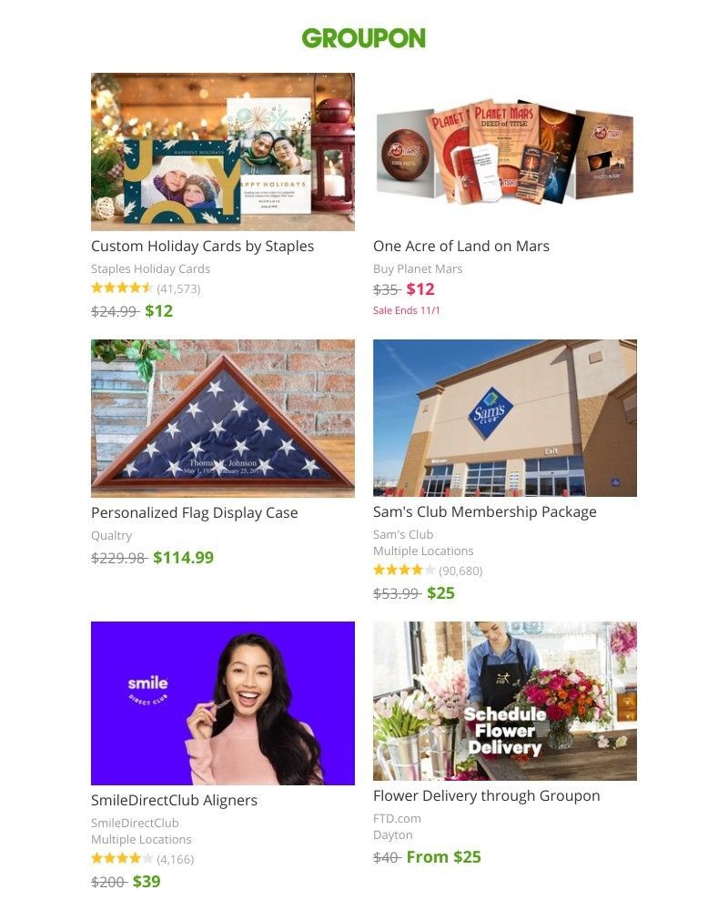Screenshot of email with subject /media/emails/custom-holiday-cards-by-staples-one-acre-of-land-on-mars-personalized-flag-displa_i1lt2gB.jpg