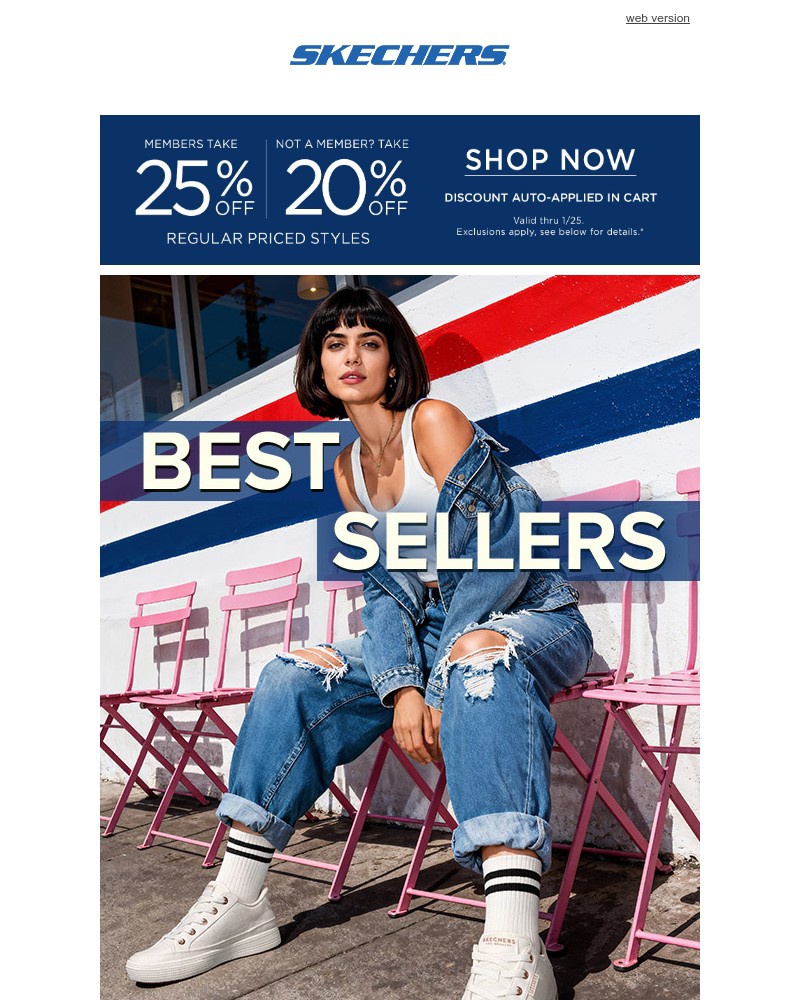 Screenshot of email sent to a Skechers Newsletter subscriber