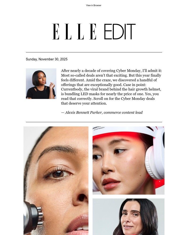 Screenshot of email sent to a Elle Newsletter subscriber