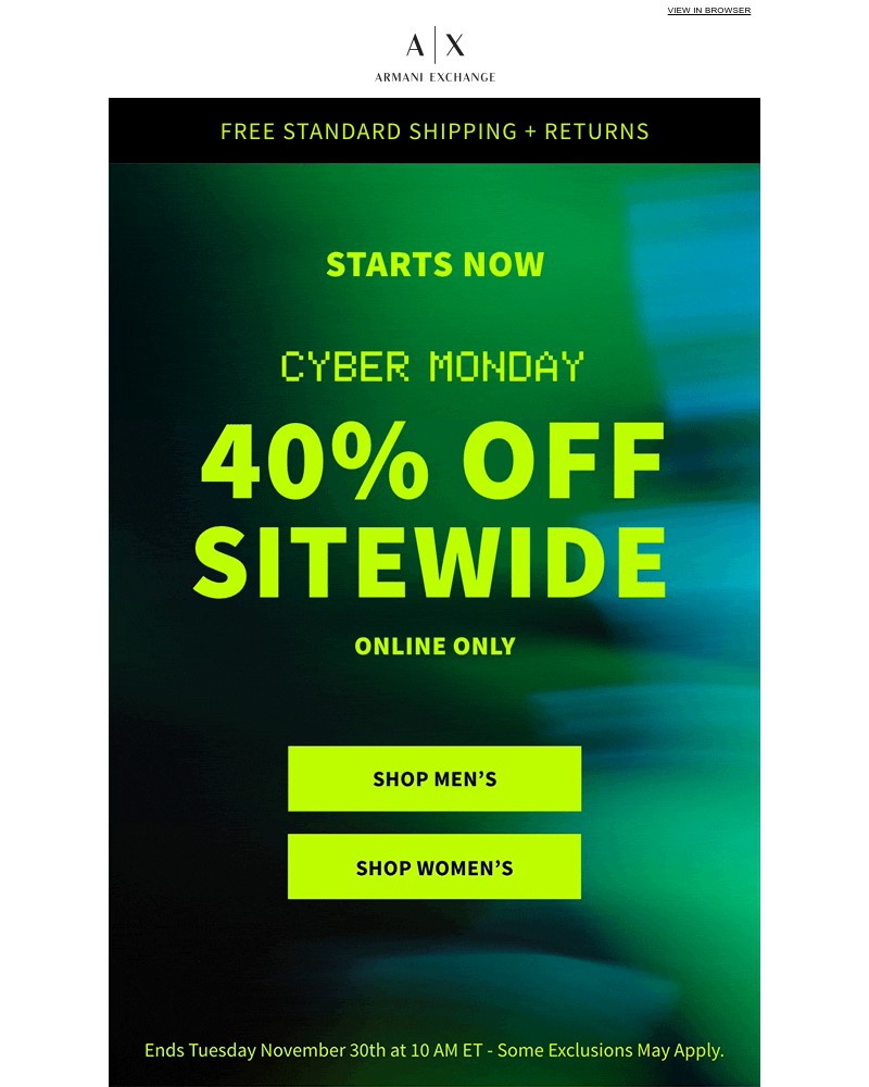 Screenshot of email with subject /media/emails/cyber-monday-on-now-40-off-sitewide-62586c-cropped-067ca4ef.jpg