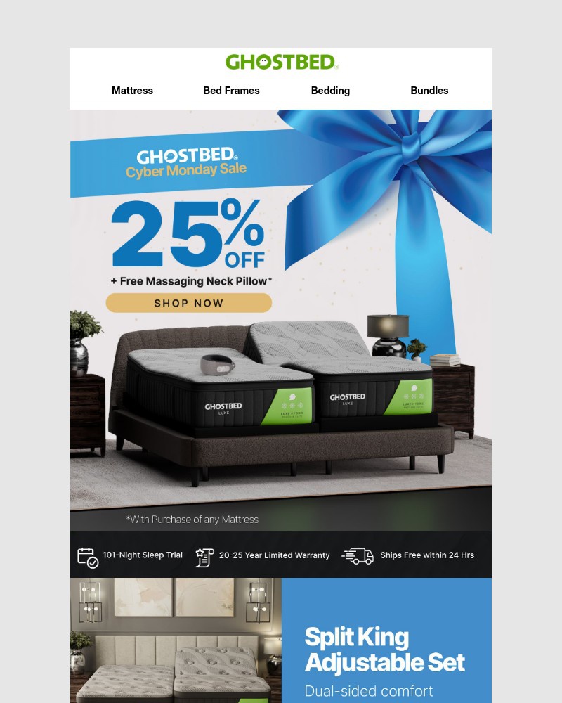 Screenshot of email sent to a Ghost Bed Newsletter subscriber