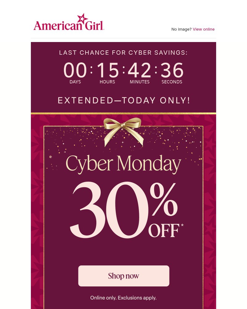 Screenshot of email with subject /media/emails/cyber-mondayextended-30-off-fe2505-cropped-2489e756.jpg