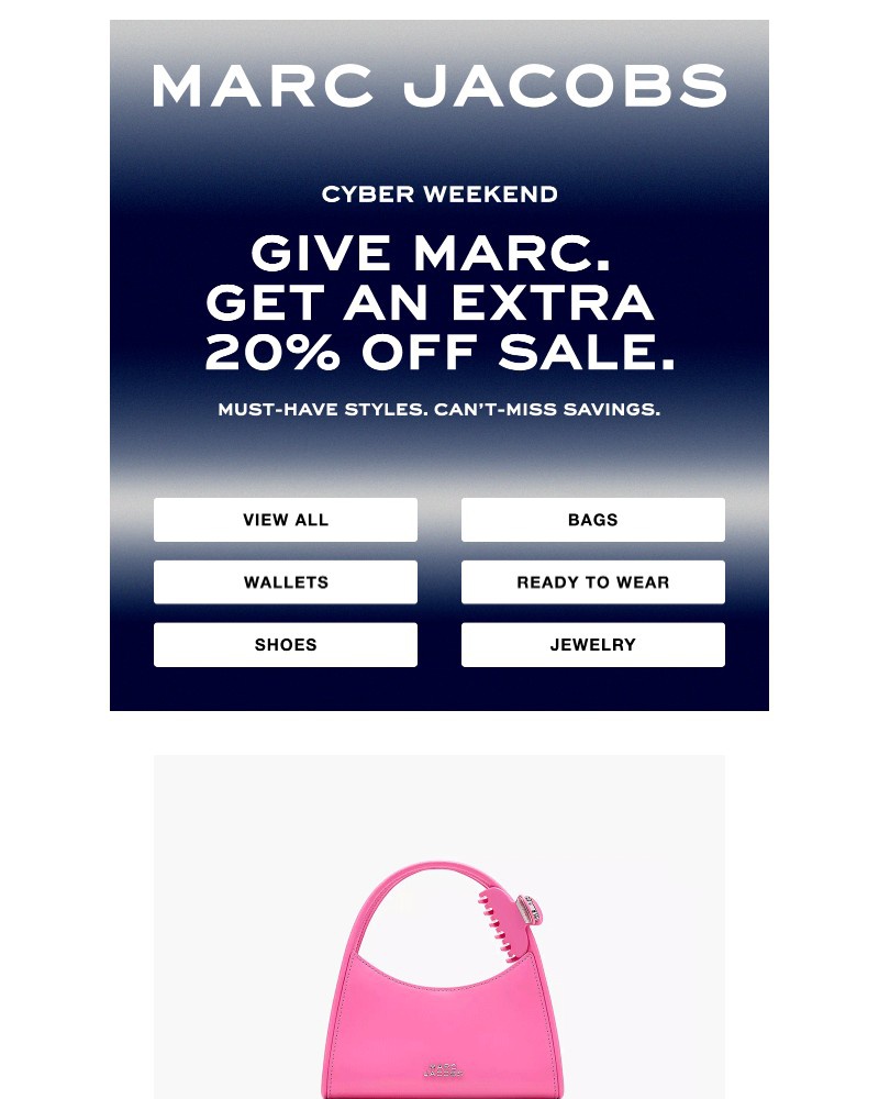 Screenshot of email sent to a Marc Jacobs Newsletter subscriber