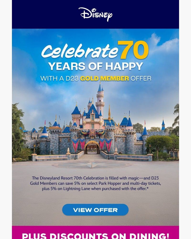 Screenshot of email sent to a Walt Disney World Resort Registered user