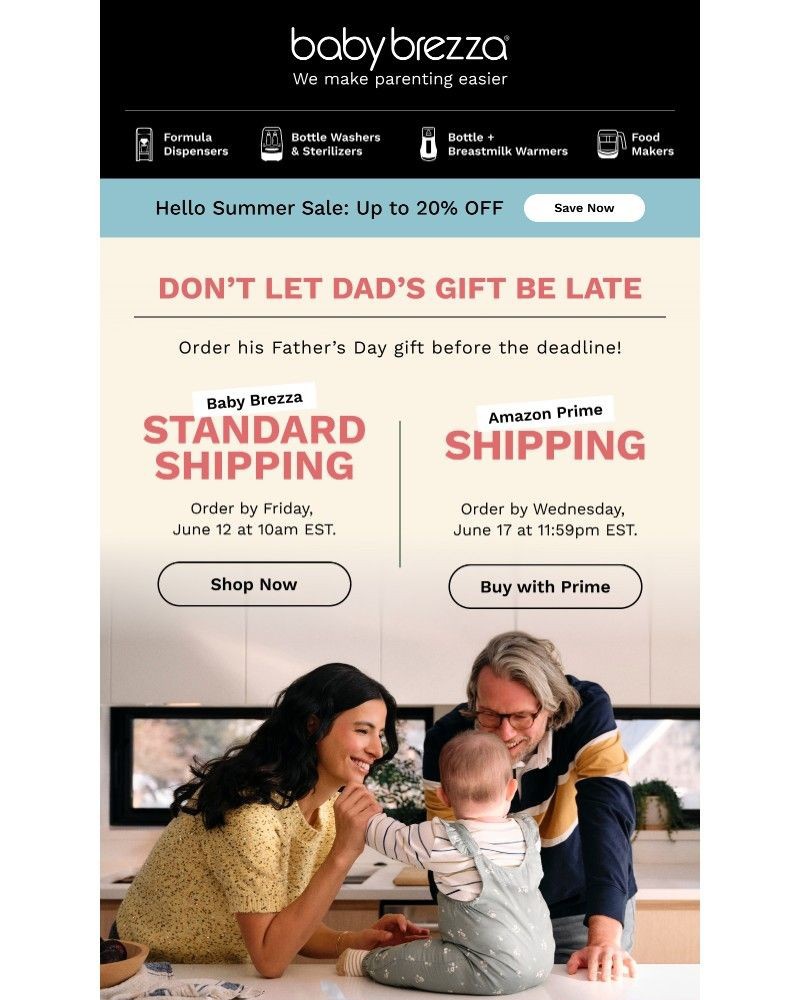 Screenshot of email sent to a Baby Brezza Newsletter subscriber