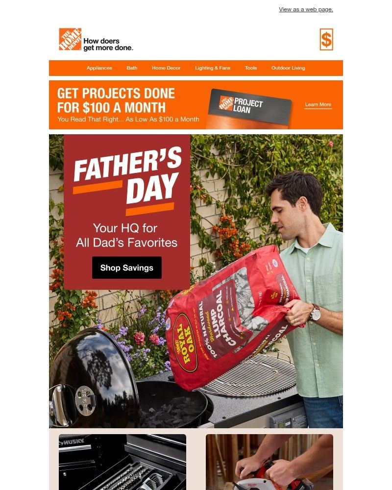 Screenshot of email sent to a Home Depot Newsletter subscriber