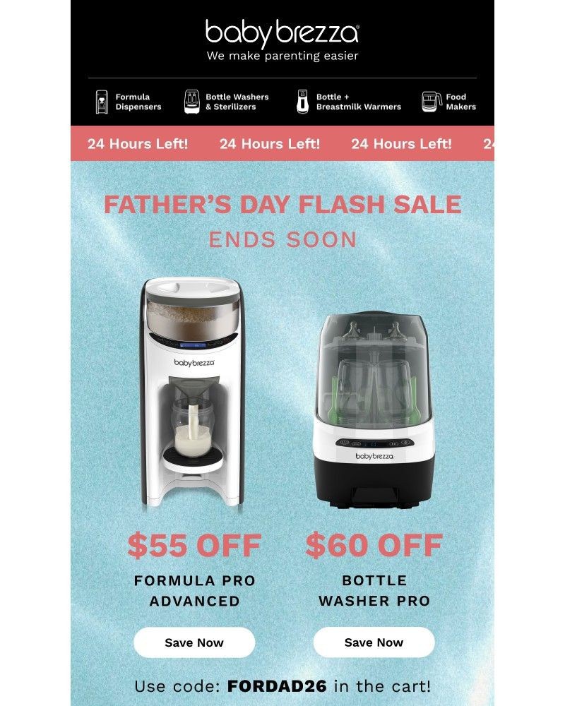 Screenshot of email sent to a Baby Brezza Newsletter subscriber