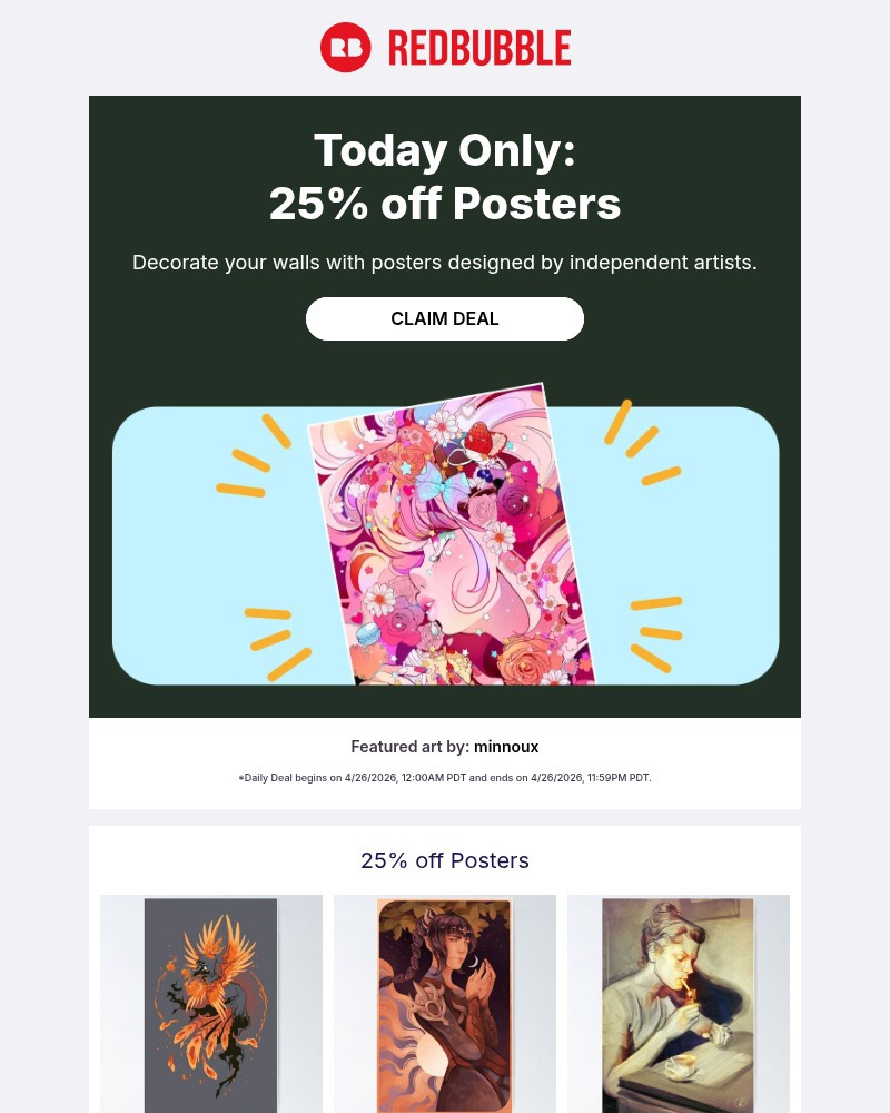 Screenshot of email with subject /media/emails/daily-deal-25-off-posters-fb1985-cropped-4b262c13.jpg