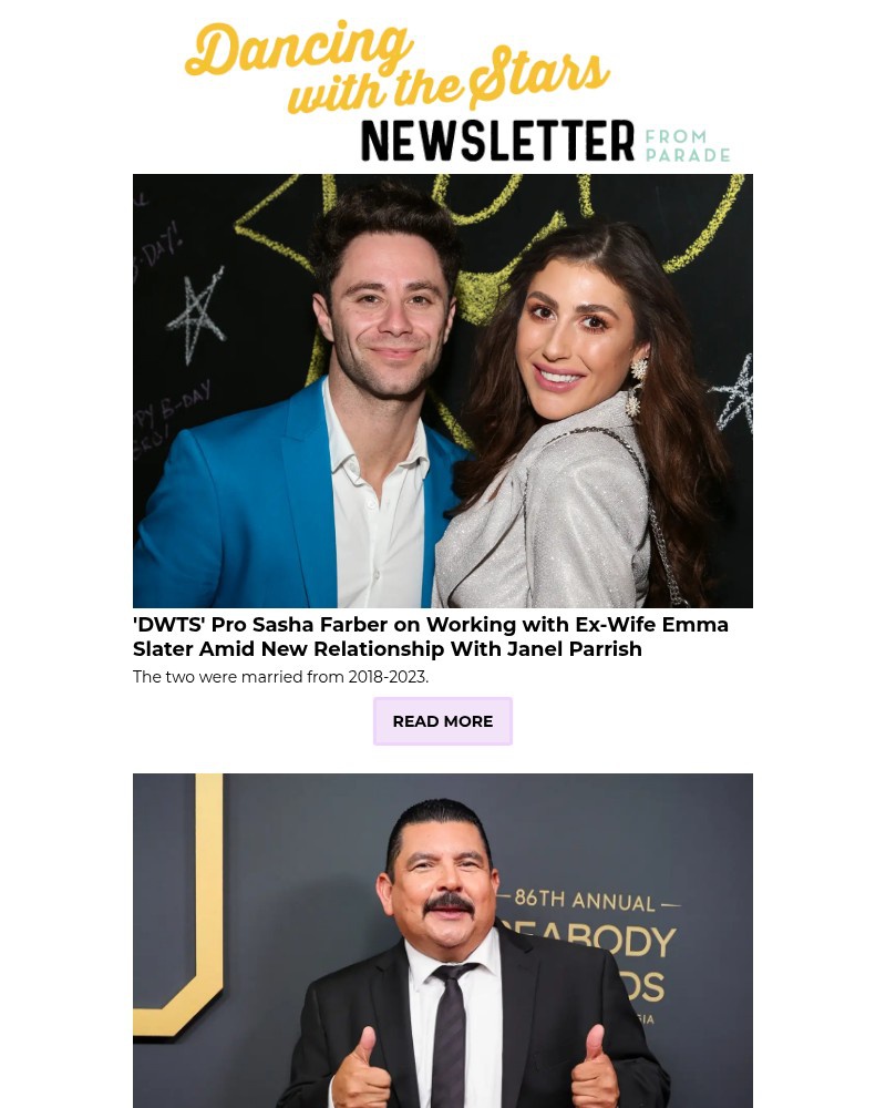 Screenshot of email sent to a Parade Newsletter subscriber