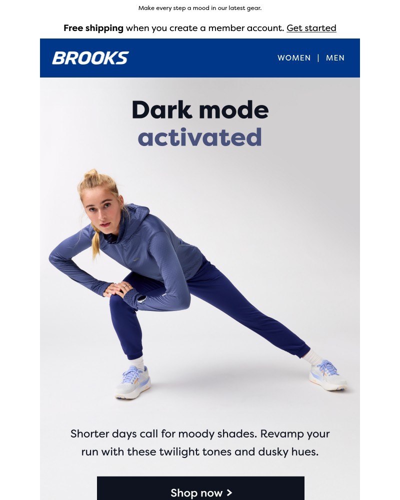 Screenshot of email sent to a Brooks Newsletter subscriber