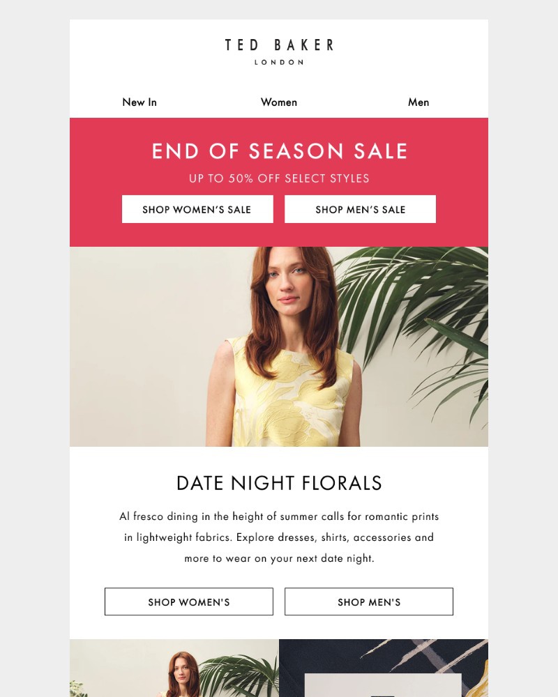 Screenshot of email sent to a Ted Baker Newsletter subscriber