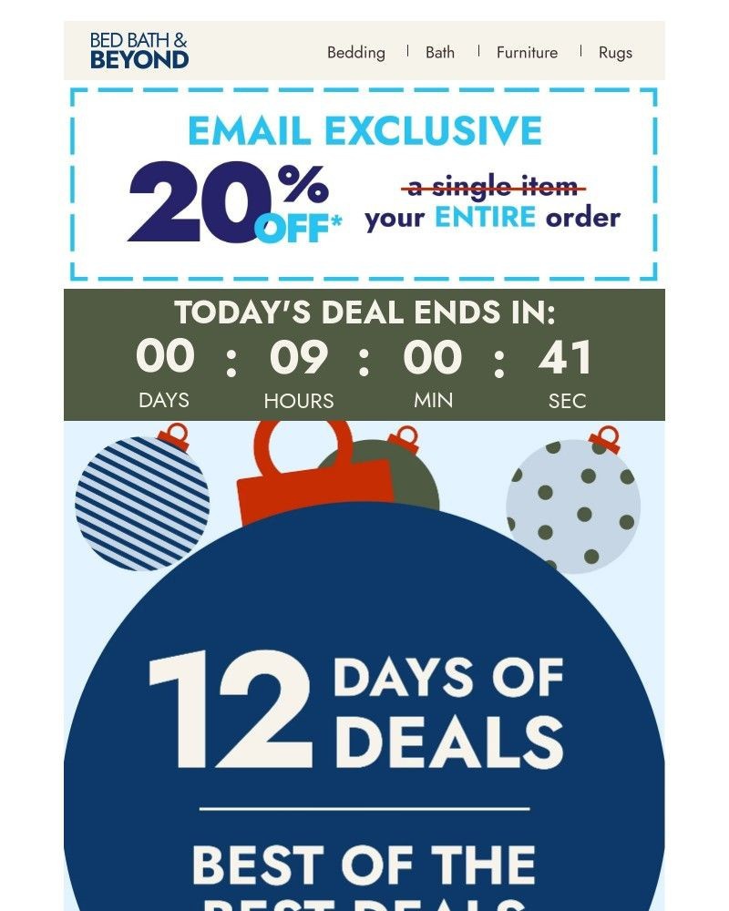 Screenshot of email sent to a Overstock Newsletter subscriber