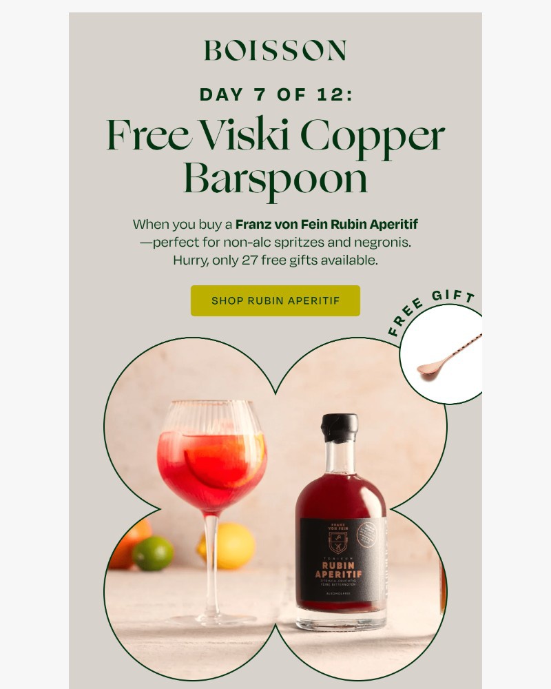 Screenshot of email sent to a Boisson Newsletter subscriber