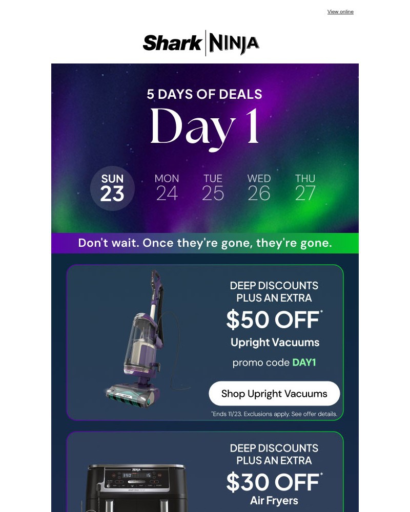 Screenshot of email sent to a Shark Newsletter subscriber