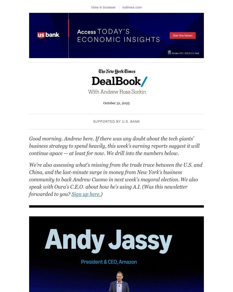 Screenshot of email sent to a The New York Times Customer