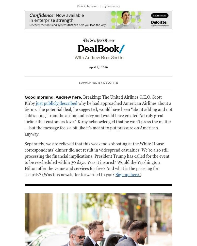 Screenshot of email sent to a The New York Times Customer