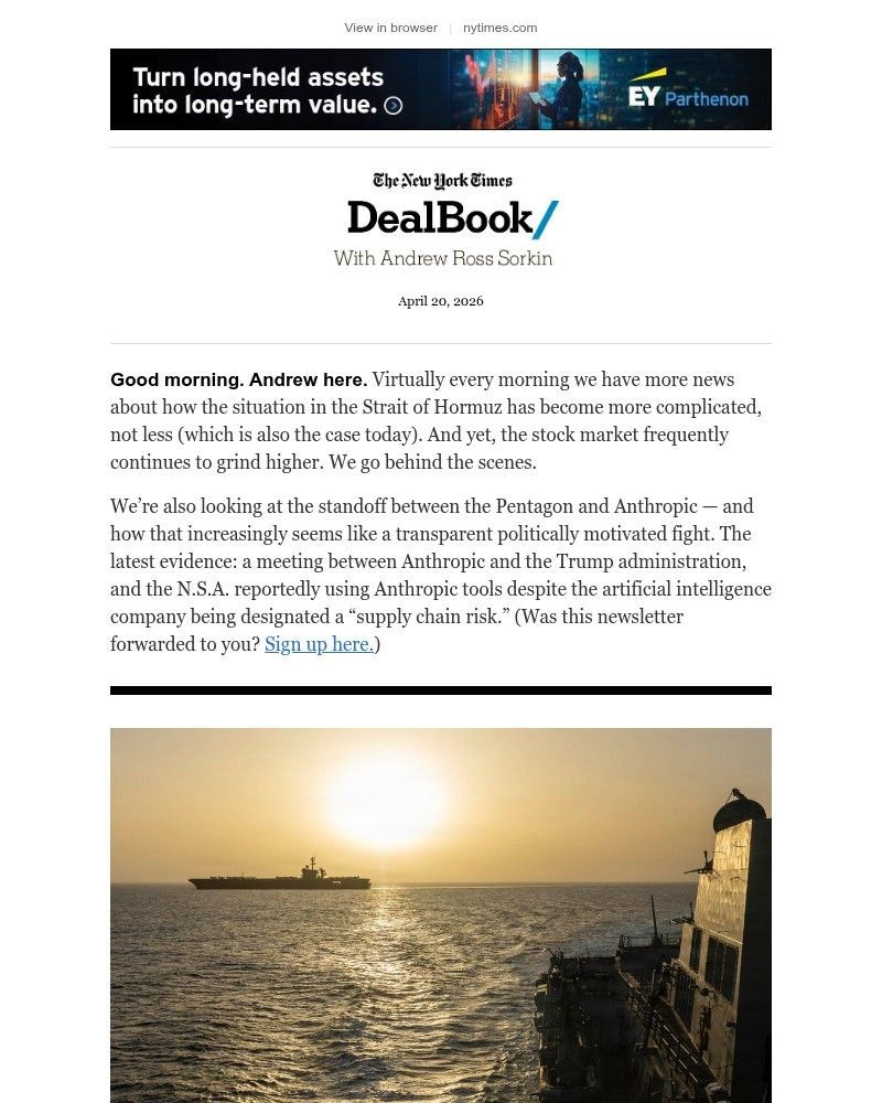 Screenshot of email sent to a The New York Times Customer