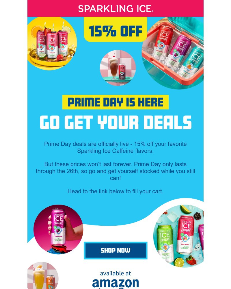 Screenshot of email sent to a Sparkling Ice Registered user