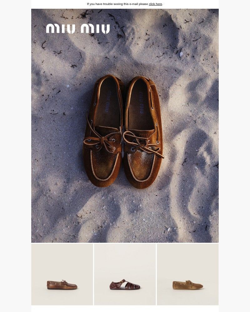 Screenshot of email sent to a Miu Miu Newsletter subscriber