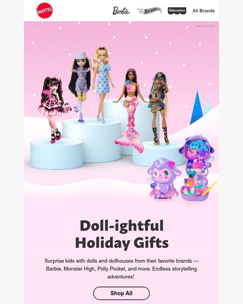 Screenshot of email sent to a Mattel Newsletter subscriber