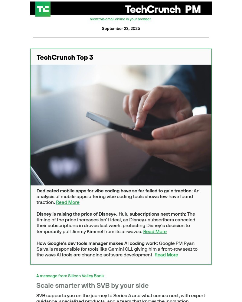 Screenshot of email with subject /media/emails/dedicated-mobile-apps-for-vibe-coding-have-so-far-failed-to-gain-traction-b94442-_8aSoqci.jpg