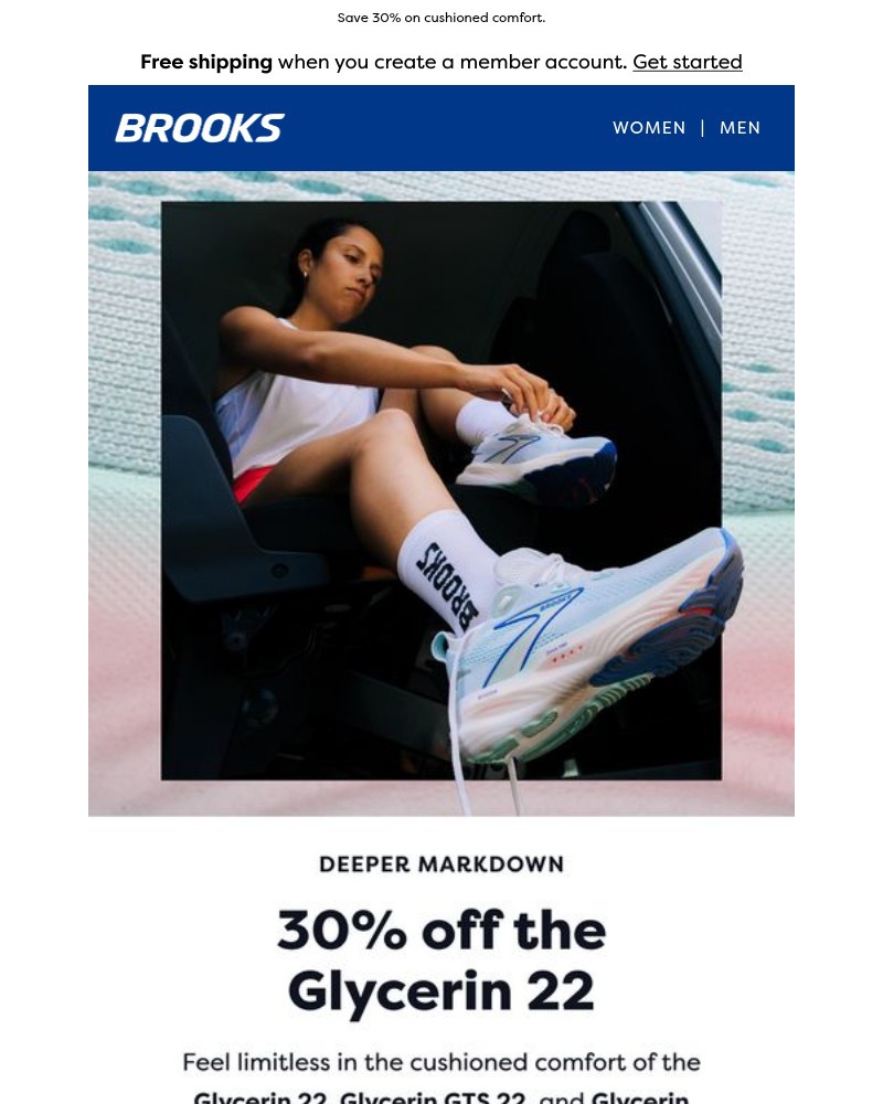 Screenshot of email sent to a Brooks Newsletter subscriber