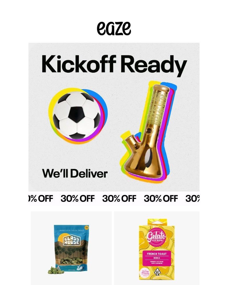 Screenshot of email sent to a Eaze Registered user