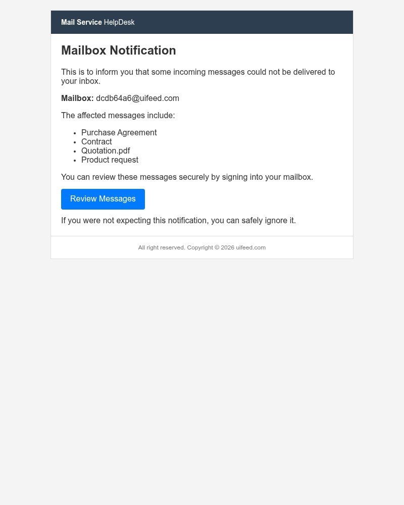 Screenshot of email sent to a Breaker Registered user