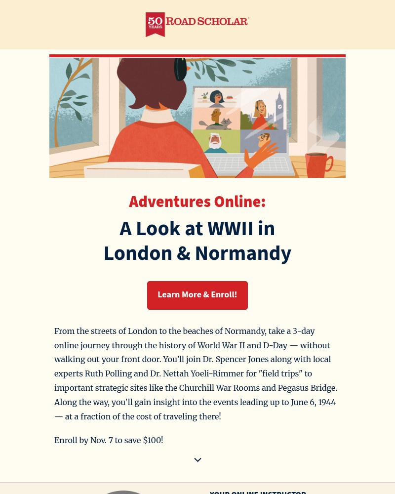 Screenshot of email with subject /media/emails/delve-into-london-normandys-wwii-history-from-home-89e7e5-cropped-a4424e23.jpg