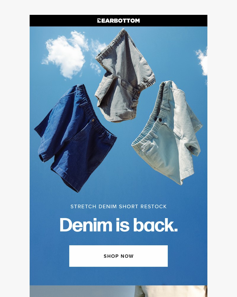 Screenshot of email sent to a Bearbottom Clothing Newsletter subscriber