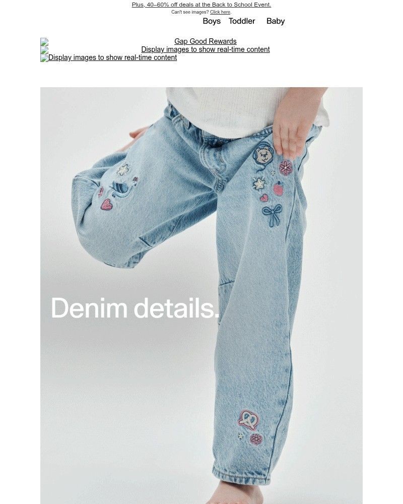 Screenshot of email sent to a Gap Newsletter subscriber