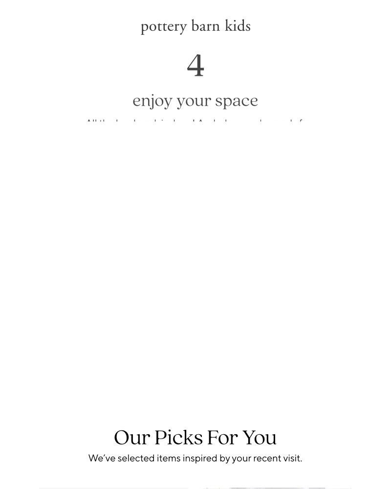 Screenshot of email sent to a Pottery Barn Newsletter subscriber