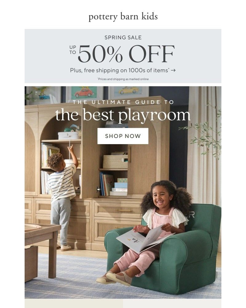 Screenshot of email sent to a Pottery Barn Newsletter subscriber