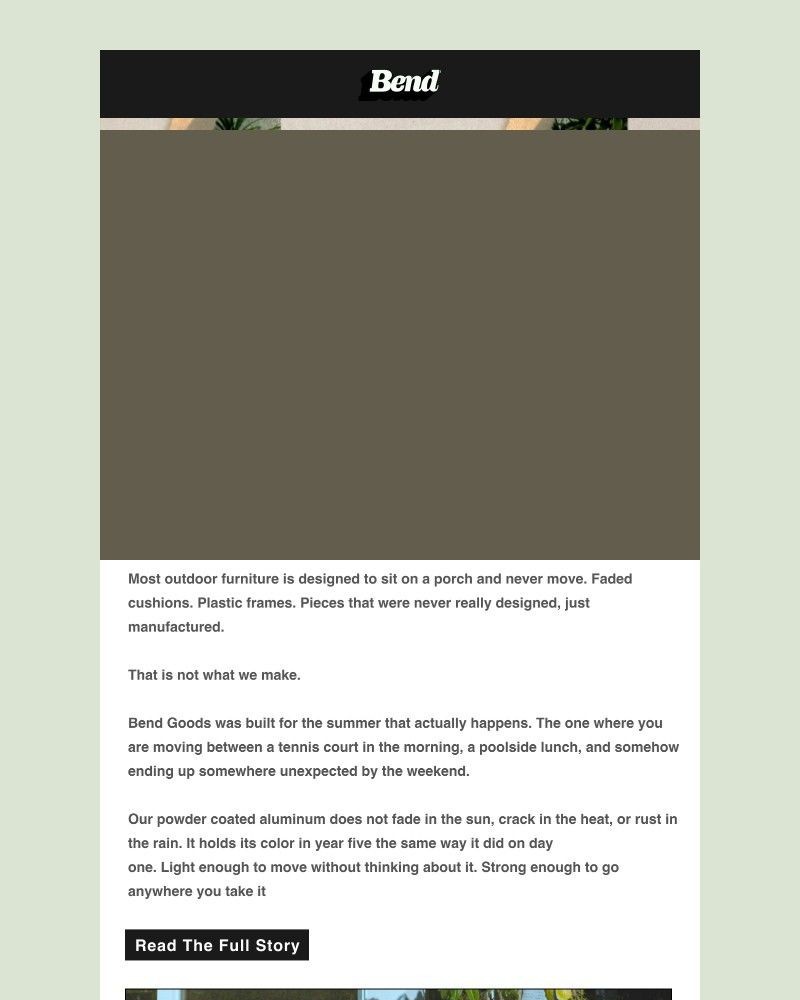 Screenshot of email sent to a Bend Newsletter subscriber