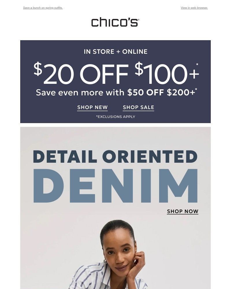 Screenshot of email sent to a Chico’s Newsletter subscriber