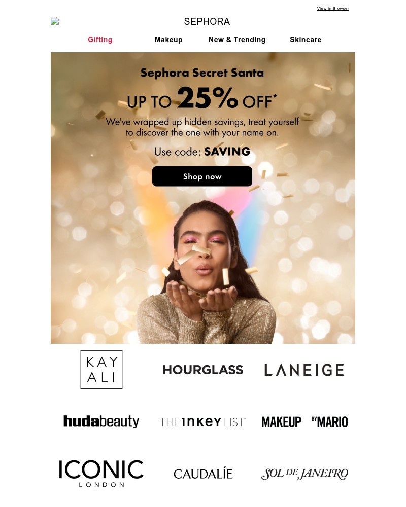 Screenshot of email sent to a Feelunique Newsletter subscriber