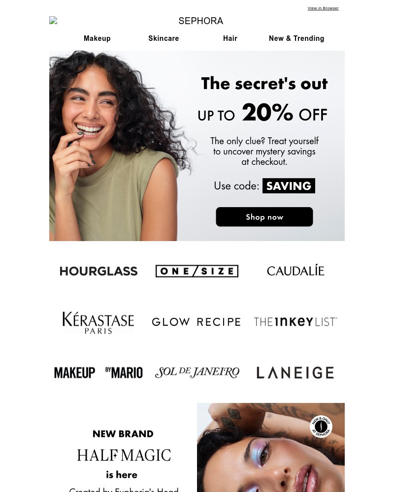 Screenshot of email sent to a Feelunique Newsletter subscriber