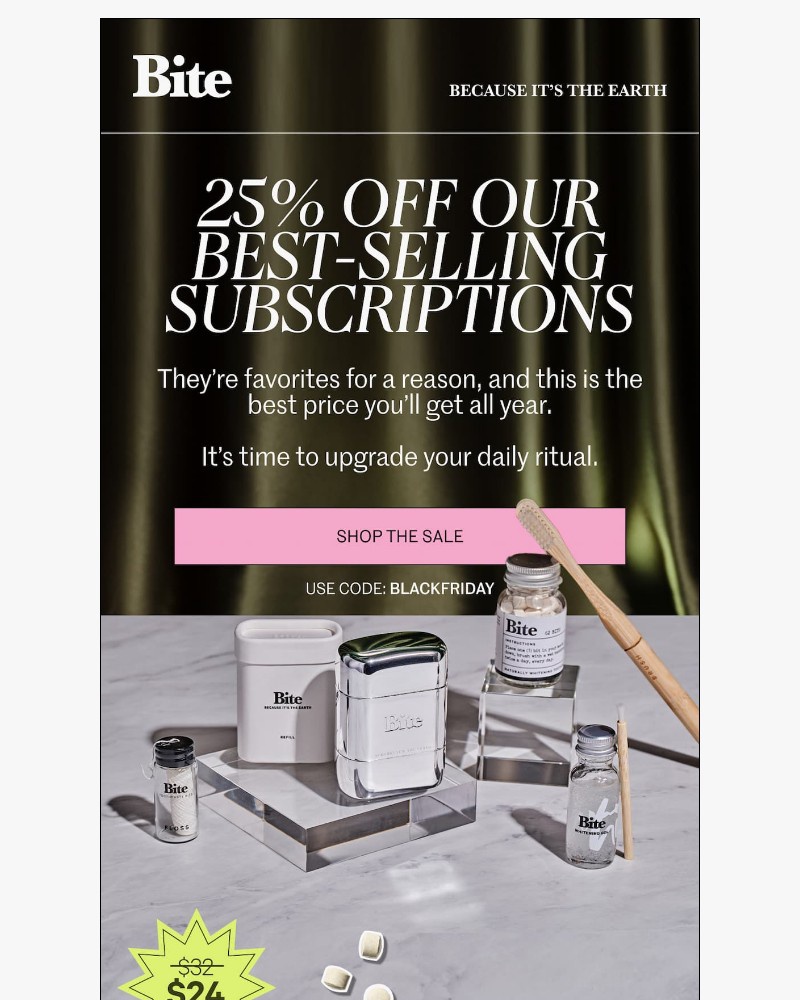 Screenshot of email sent to a Bite Course customer