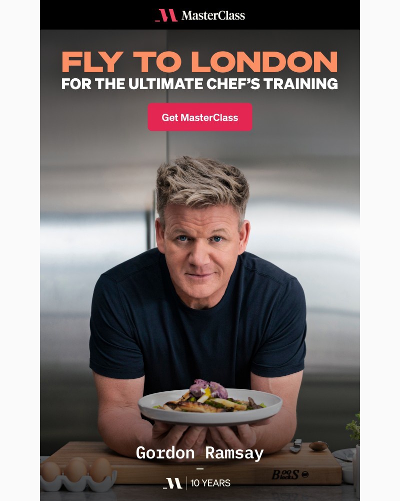 Screenshot of email sent to a MasterClass Registered user