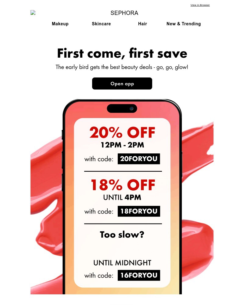 Screenshot of email sent to a Feelunique Newsletter subscriber