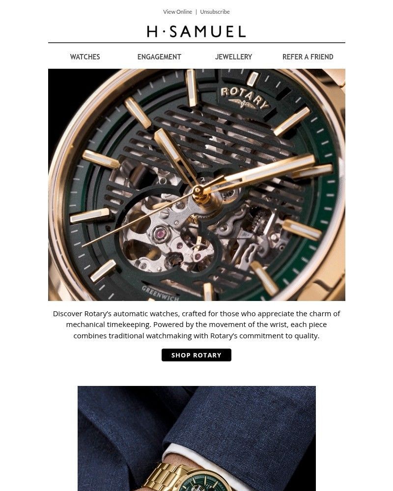 Screenshot of email sent to a H.Samuel Newsletter subscriber