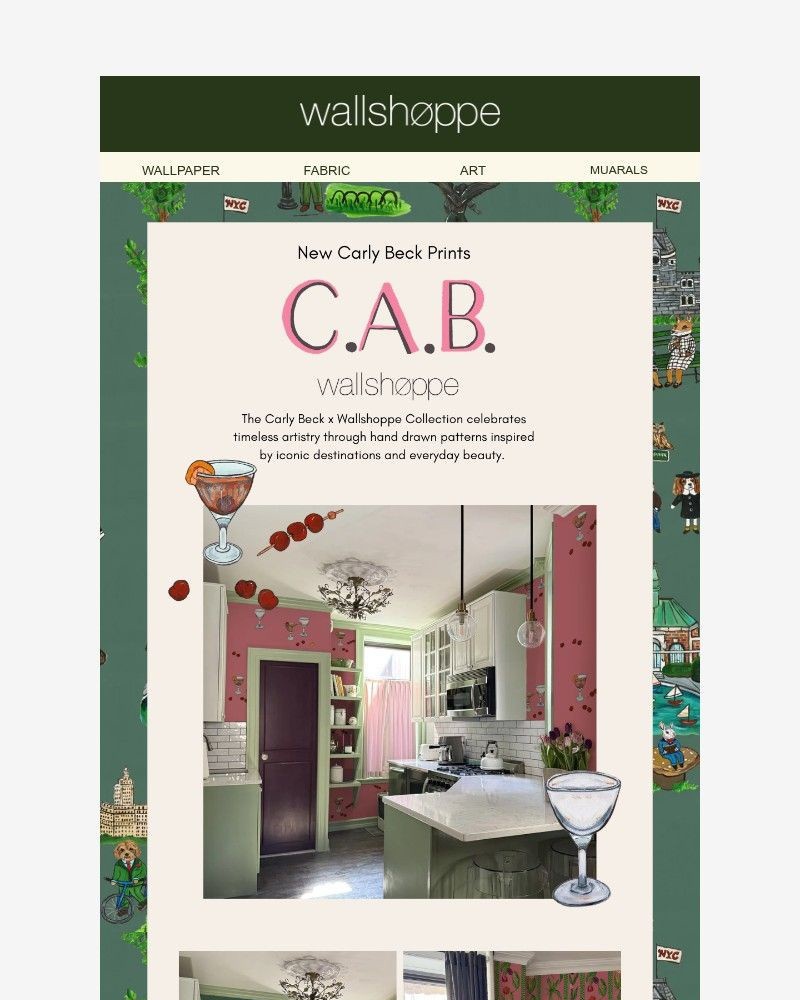 Screenshot of email sent to a Wallshoppe Newsletter subscriber