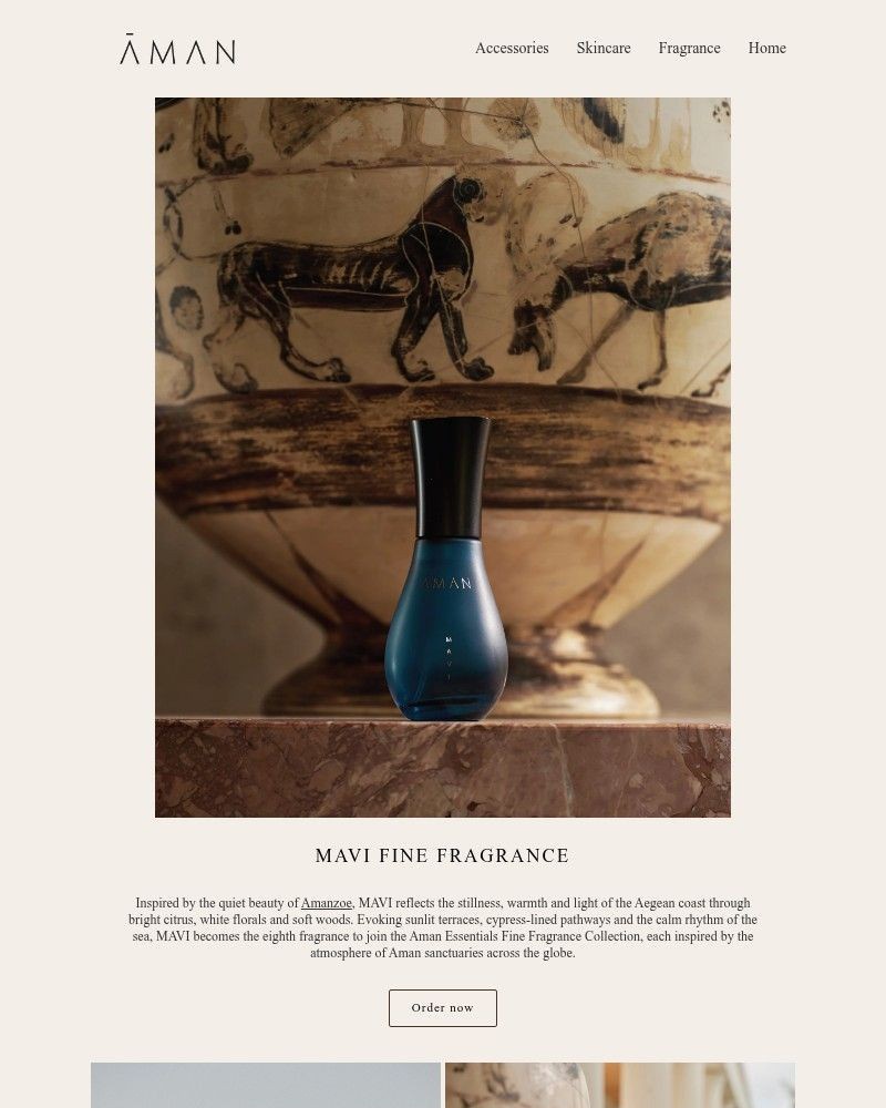 Screenshot of email sent to a Aman Resorts Newsletter subscriber