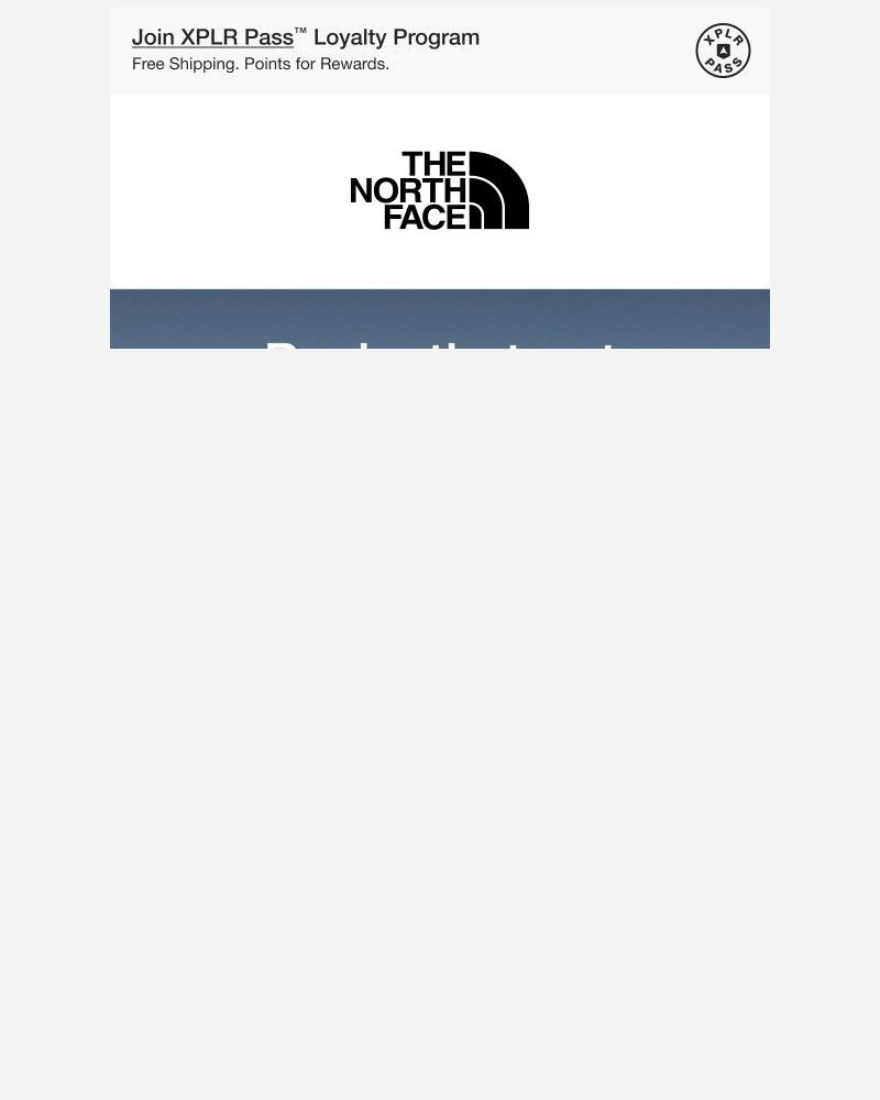 Screenshot of email sent to a The North Face Newsletter subscriber